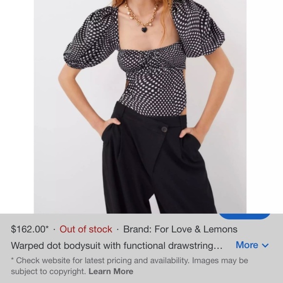 For love and lemons Dani bodysuit Xxs new without tags - Picture 5 of 8